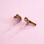 Inky Magpie Birch Hypoallergenic Tiny Stud Earrings, thumbnail 3 of 11