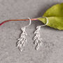 Let Love Grow Sterling Silver Leaf Drop Earrings, thumbnail 1 of 12