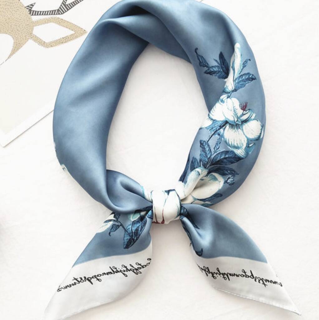 Pastel Floral Silk Polyester Scarf, 1 of 7