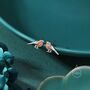 Sterling Silver Crystal Robin Bird Stud Earrings, thumbnail 4 of 12