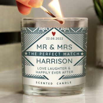 Personalised The Perfect Match Scented Jar Candle, 2 of 4
