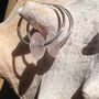 Rose Quartz On Sterling Silver Hoop Earrings, thumbnail 2 of 3