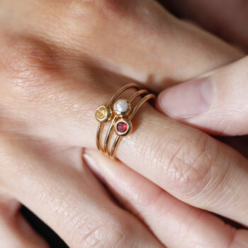 Birthstone Ring In 18ct Gold Vermeil, 3 of 6