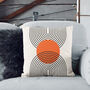 Bauhaus Geometric Abstract Lumbar Cushion Cover In Orange And Black, thumbnail 8 of 12