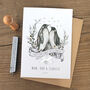 Personalised 'First Christmas As A Family' Penguin Card, thumbnail 1 of 3