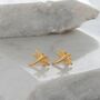 Dragonfly Stud Earrings Gold Or Rose Gold Vermeil, thumbnail 1 of 6