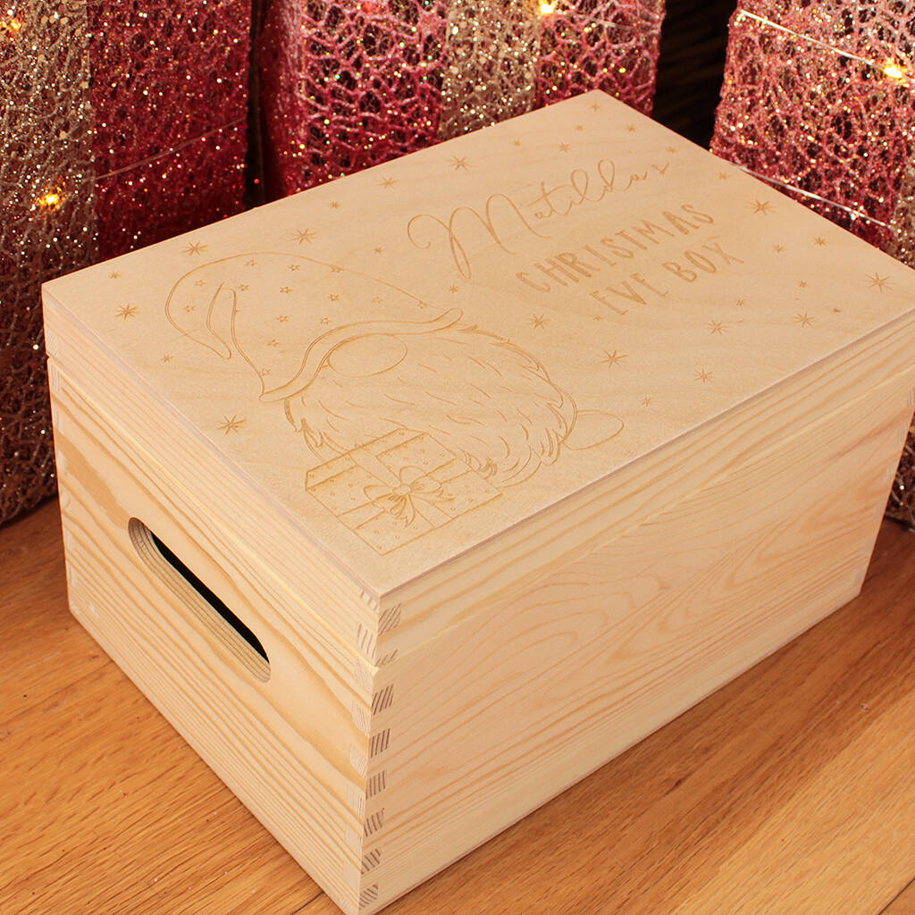 Personalised Gnome Wooden Christmas Eve Box By Dreams To Reality Design Ltd | notonthehighstreet.com