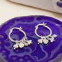 Sterling Silver Hoop Earrings With Card Suit Charms, thumbnail 2 of 3