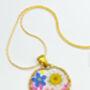 Pendant Necklace With Daisies And Forgetmenots In Gold Or Silver, thumbnail 2 of 12