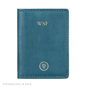 Personalised Leather Travel Card Holder 'Vallata Nappa', 3 of 12