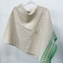 Lambswool Knitted Poncho In Linen And Spring Green, thumbnail 3 of 3