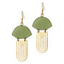 Personalised Art Deco Acrylic And Brass Earrings, thumbnail 8 of 11