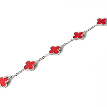 Clover Bracelet Silver/Red, 3 of 3