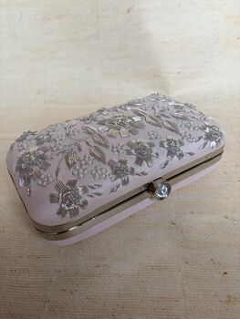 Handcrafted Raw Silk Pink Clutch Bag, 7 of 9