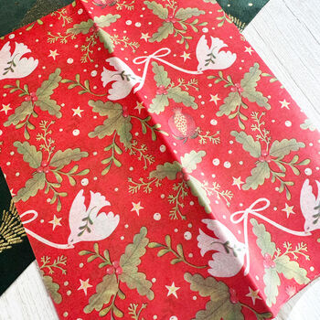 Folklore Red Christmas Tissue Paper Festive Four Sheet Set, 3 of 4