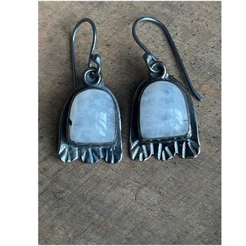 Kara Silver Moonstone Earrings, 3 of 6