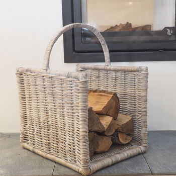 Wicker Log Basket Two Sizes, 4 of 6