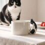 Handmade Ceramic Cat Figurine Mug, thumbnail 1 of 2