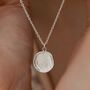 Silver Circle Fold Fingerprint Necklace, thumbnail 1 of 3
