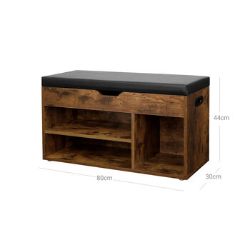 Three Compartments Shoe Bench Storage Bench, 8 of 8