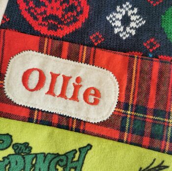 My 1st Christmas Memory Pillow Keepsake, Double Sided Cushion, Made From Baby Clothes, Personalised Decorative Keepsake Gift, 2 of 12