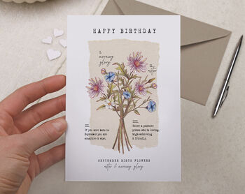 September Birth Month Happy Birthday Card, 2 of 2