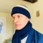 Mens Cashmere Striped Hat, thumbnail 2 of 4