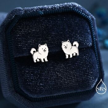 Pomeranian Dog Sterling Silver Stud Earrings, 2 of 10