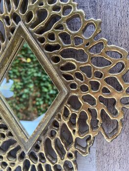 Coral Inspired Gold Diamond Wall Mirror Home Decor Gift, 3 of 9