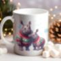 Personalised Rhino Love Couple In Christmas Jumpers Mug B, thumbnail 1 of 2