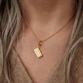 18ct Gold Building Block Charm Necklace, 3 of 7