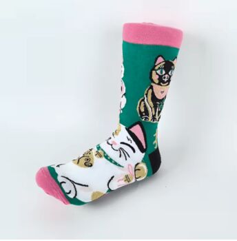 Novelty Fun Socks Size Five To Nine ~ Lucky Chinese Cat, 4 of 6