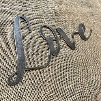 'Love' Metal Word Sign Wall Art Decoration, 5 of 5