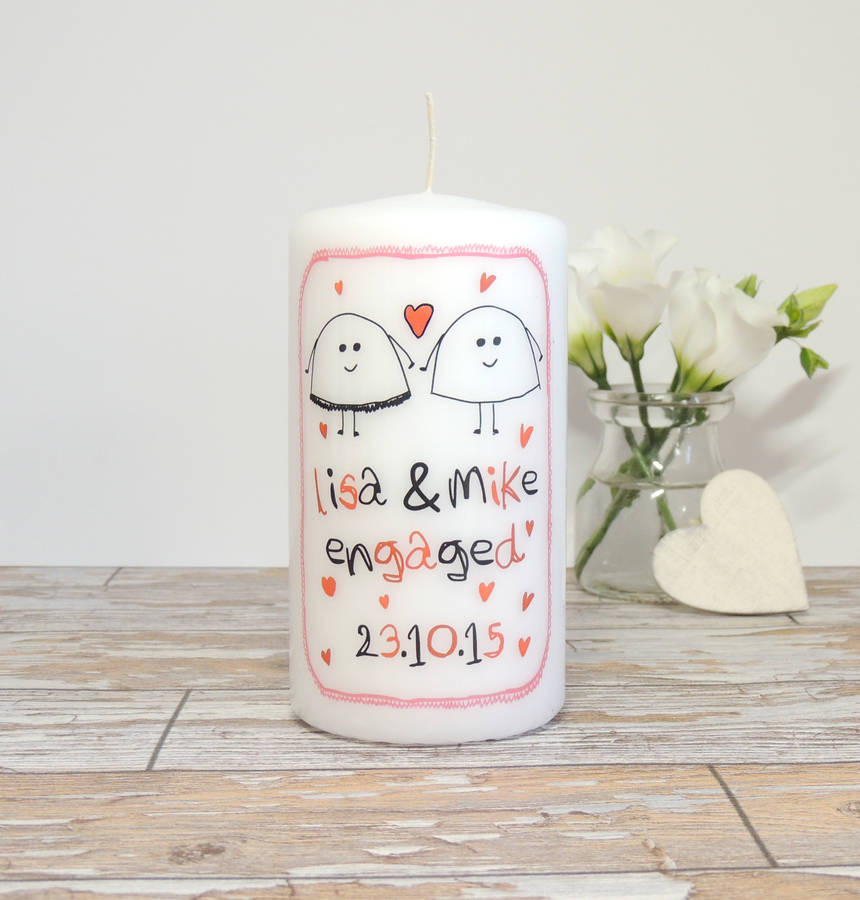 Personalised Engagement Candle Gift By Parsy Card Co