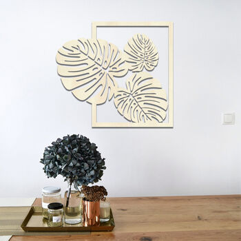 Monstera Leaf Wood Wall Art Modern Botanical Decor, 11 of 12