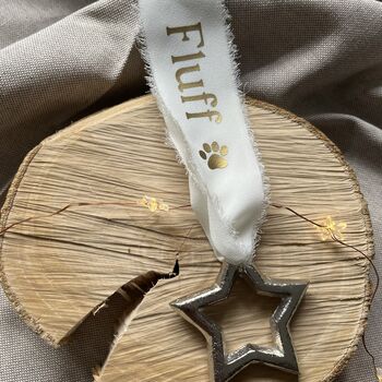 Personalised Remembrance For Dog Christmas Star Decoration, 2 of 3