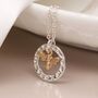 Silver Plated Hammered Hoop And Golden Bee Necklace, thumbnail 1 of 3