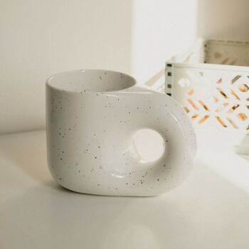 Rea Speckled Monochrome Chunky Handle Mug, 2 of 2