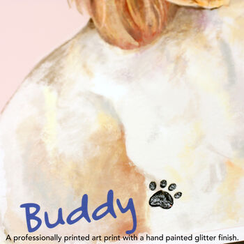 Personalised 'Honey' Dog Art Print, 4 of 4