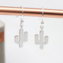Sterling Silver Cactus Earrings, thumbnail 2 of 6