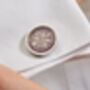 Queen Elizabeth 2nd Sixpence Coin Handmade Cufflinks, thumbnail 2 of 5