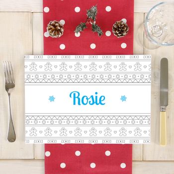 Personalised Christmas Scandi Colouring Placemat, 5 of 5