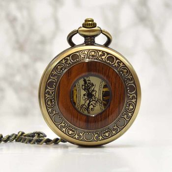 Bronze And Wood Engraved Pocket Watch, 3 of 5