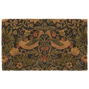 Morris And Co Printed Coir Strawberry Thief Navy 45 X75, 2 of 3