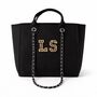 Personalised Black Large Custom Chain Initial Tote Bag, thumbnail 5 of 8