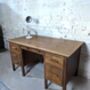 1940s Solid Oak Double Pedestal Writing Desk, thumbnail 3 of 8