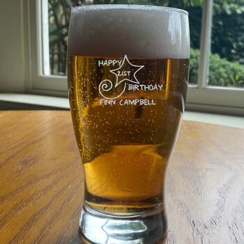 21st Birthday Gift Shooting Star Engraved Pint Glass, 6 of 12