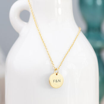 Monogrammed Round Tag Necklace, 4 of 12