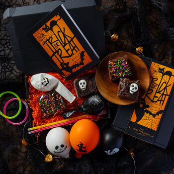 Letterbox 'Trick Or Treat' Brownies And Party Pieces, 2 of 2