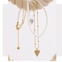 Monaco D’or Gold Pearl Crystal Love Blossom Coin Gift Necklace, thumbnail 2 of 4